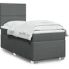Image de vidaXL Sommier Ã  lattes de lit et matelas Gris foncÃ© 90x190 cm Tissu