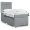 Image de vidaXL Sommier Ã  lattes de lit et matelas Gris clair 90x190 cm Tissu