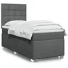 Image de vidaXL Sommier Ã  lattes de lit et matelas Gris foncÃ© 90x190 cm Tissu