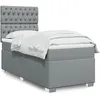 Image de vidaXL Sommier Ã  lattes de lit et matelas Gris clair 90x190 cm Tissu