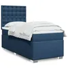 Image de vidaXL Sommier Ã  lattes de lit avec matelas Bleu 90x190 cm Tissu
