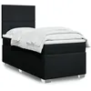 Image de vidaXL Sommier Ã  lattes de lit avec matelas Noir 90x200 cm Tissu