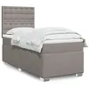 Image de vidaXL Sommier Ã  lattes de lit avec matelas Taupe 90x200 cm Tissu
