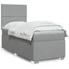 Image de vidaXL Sommier Ã  lattes de lit avec matelas Gris clair 100x200cm Tissu