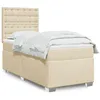 Image de vidaXL Sommier Ã  lattes de lit avec matelas CrÃ¨me 100x200 cm Tissu