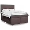 Image de vidaXL Sommier Ã  lattes de lit avec matelas Marron foncÃ© 140x190 cm