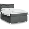 Image de vidaXL Sommier Ã  lattes de lit avec matelas Gris foncÃ© 140x190cm Tissu