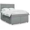 Image de vidaXL Sommier Ã  lattes de lit avec matelas Gris clair 140x190cm Tissu