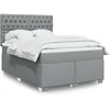 Image de vidaXL Sommier Ã  lattes de lit avec matelas Gris clair 140x200cm Tissu