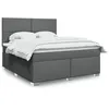 Image de vidaXL Sommier Ã  lattes de lit avec matelas Gris foncÃ© 180x200cm Tissu