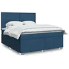 Image de vidaXL Sommier Ã  lattes de lit avec matelas Bleu 180x200 cm Tissu