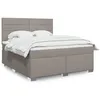 Image de vidaXL Sommier Ã  lattes de lit avec matelas Taupe 180x200 cm Tissu