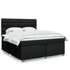 Image de vidaXL Sommier Ã  lattes de lit avec matelas Noir 180x200 cm Tissu