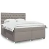 Image de vidaXL Sommier Ã  lattes de lit avec matelas Taupe 180x200 cm Tissu