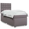 Image de vidaXL Sommier Ã  lattes de lit avec matelas Gris 100x200 cm Similicuir