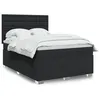 Image de vidaXL Sommier Ã  lattes de lit avec matelas Noir 140x190 cm Similicuir