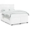 Image de vidaXL Sommier Ã  lattes de lit avec matelas Blanc 160x200cm Similicuir