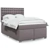 Image de vidaXL Sommier Ã  lattes de lit avec matelas Gris 160x200 cm Similicuir