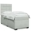 Image de vidaXL Sommier Ã  lattes de lit et matelas Gris clair 90x190 cm Velours