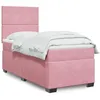 Image de vidaXL Sommier Ã  lattes de lit avec matelas Rose 90x200 cm Velours
