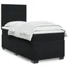 Image de vidaXL Sommier Ã  lattes de lit avec matelas Noir 90x200 cm Velours