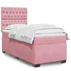Image de vidaXL Sommier Ã  lattes de lit avec matelas Rose 90x200 cm Velours