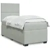 Image de vidaXL Sommier Ã  lattes de lit et matelas Gris clair 100x200cm Velours
