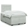 Image de vidaXL Sommier Ã  lattes de lit et matelas Gris clair 120x200cm Velours