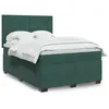 Image de vidaXL Sommier Ã  lattes de lit et matelas Vert foncÃ© 140x190cm Velours