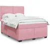Image de vidaXL Sommier Ã  lattes de lit avec matelas Rose 140x190 cm Velours