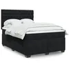 Image de vidaXL Sommier Ã  lattes de lit avec matelas Noir 140x190 cm Velours