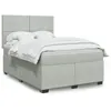 Image de vidaXL Sommier Ã  lattes de lit et matelas Gris clair 140x200cm Velours