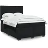 Image de vidaXL Sommier Ã  lattes de lit avec matelas Noir 140x200 cm Velours