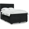 Image de vidaXL Sommier Ã  lattes de lit avec matelas Noir 140x200 cm Velours