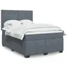 Image de vidaXL Sommier Ã  lattes de lit et matelas Gris foncÃ© 160x200cm Velours