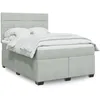 Image de vidaXL Sommier Ã  lattes de lit et matelas Gris clair 160x200cm Velours