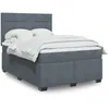 Image de vidaXL Sommier Ã  lattes de lit et matelas Gris foncÃ© 160x200cm Velours