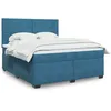 Image de vidaXL Sommier Ã  lattes de lit et matelas bleu 180x200 cm velours