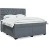 Image de vidaXL Sommier Ã  lattes de lit et matelas Gris foncÃ© 180x200cm Velours