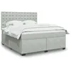 Image de vidaXL Sommier Ã  lattes de lit et matelas Gris clair 180x200cm Velours