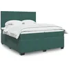 Image de vidaXL Sommier Ã  lattes de lit et matelas Vert foncÃ© 200x200cm Velours