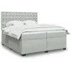 Image de vidaXL Sommier Ã  lattes de lit et matelas Gris clair 200x200cm Velours