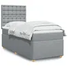 Image de vidaXL Sommier Ã  lattes de lit avec matelas gris clair 80x200 cm tissu