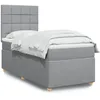 Image de vidaXL Sommier Ã  lattes de lit et matelas Gris clair 90x190 cm Tissu