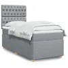 Image de vidaXL Sommier Ã  lattes de lit et matelas Gris clair 90x190 cm Tissu
