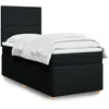 Image de vidaXL Sommier Ã  lattes de lit avec matelas Noir 90x200 cm Tissu