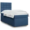 Image de vidaXL Sommier Ã  lattes de lit avec matelas Bleu 90x200 cm Tissu