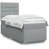 Image de vidaXL Sommier Ã  lattes de lit avec matelas Gris clair 100x200cm Tissu