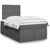 Image de vidaXL Sommier Ã  lattes de lit avec matelas gris foncÃ© 120x190cm tissu