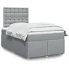 Image de vidaXL Sommier Ã  lattes de lit et matelas gris clair 120x190 cm tissu
